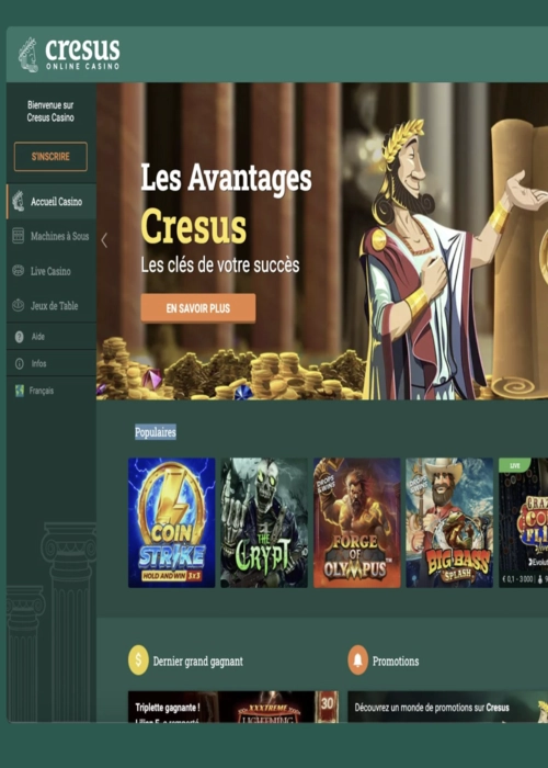 Connexion compte joueur sécurisée Cresus Casino